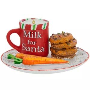 NWT - Milk For Santa w/ Cookies Resin Ornament